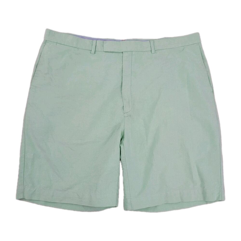 VTG Polo By Ralph Lauren Shorts Mens 44B Searsucker Flat Green 10" Inseam Preppy